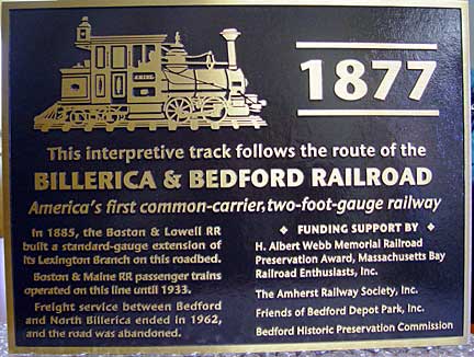 B&B Railroad plaque