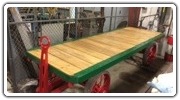 Restored baggage cart for Bedford Depot Park