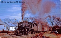 A northbound local freight train is seen passing through Arlington on April 3, 1953.