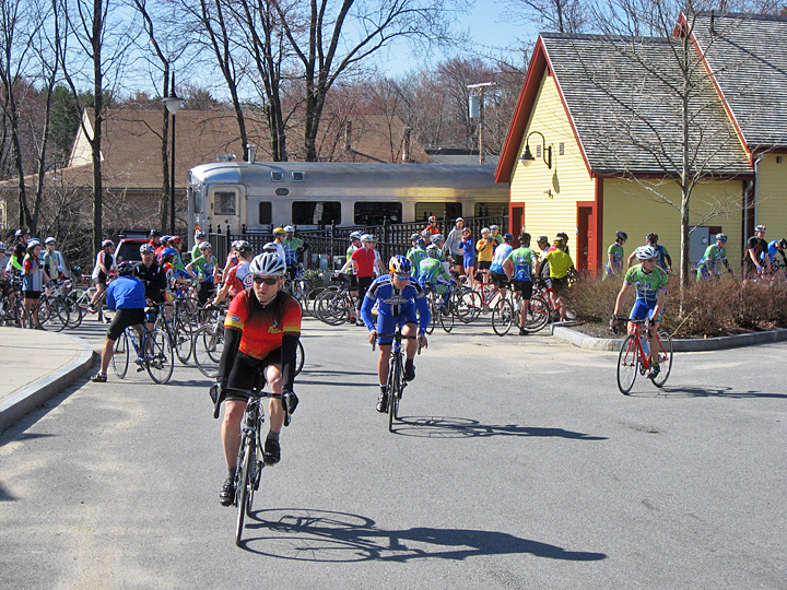 cyclists at Bedford Depot Park