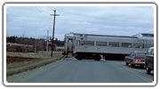 Bedford-bound train crossing Hartwell Avenue in Lexington, March 1975